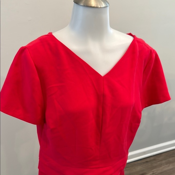 Banana Republic Red Asymmetrical Short Sleeve Blouse - Picture 3 of 8